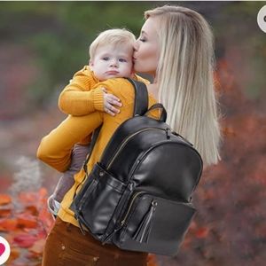 Brand new leather diaper bag  color black